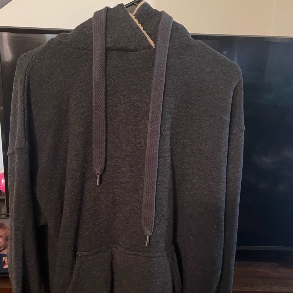 Aerie gray hoodie lined with fur size xs